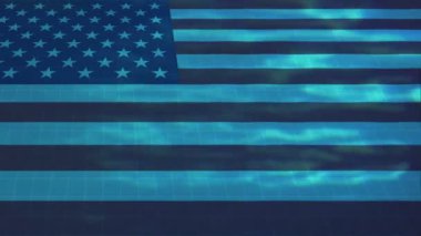 Swimming Pool Floor With American Flag Image