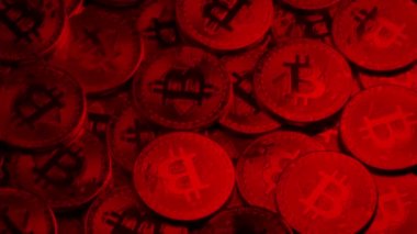 Bitcoin Red Alert Rotating Closeup
