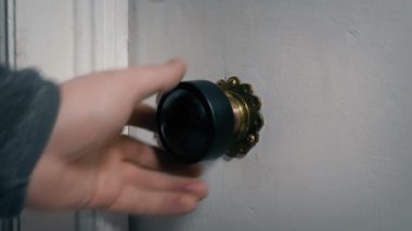 Man Opens Door Or Door Closes In House