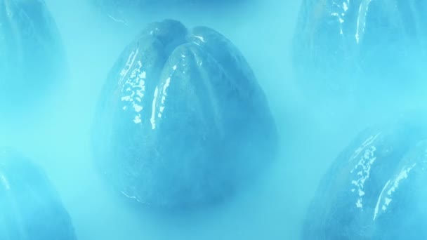 Alien Eggs Koude Omgeving Met Mist Blaast Rond — Stockvideo