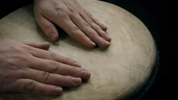 Musician Plays Drum Daylight — Stok video