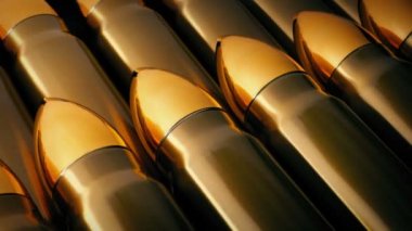 Gun Bullets Closeup Moving Shot