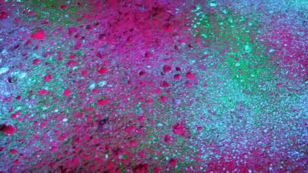 色の粉が床に分割 祭りのコンセプト — ストック動画