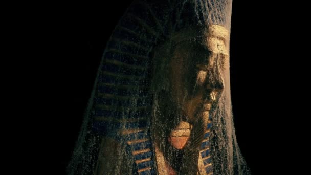 Estatua Del Rey Egipcio Bajo Telarañas — Vídeos de Stock