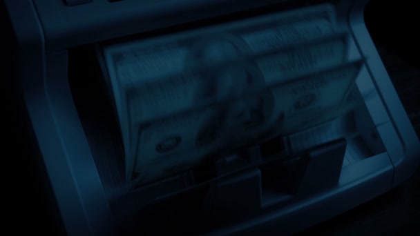 Mașină Numărare Banilor Folosită Camera Întunecată — Videoclip de stoc