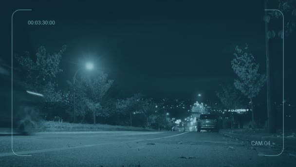 Cctv車市内の丘の夜 — ストック動画