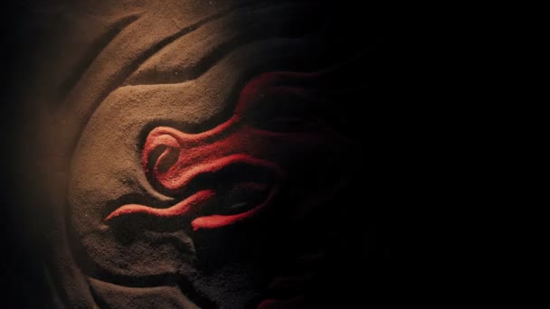 Starożytny Czerwony Smok Rzeźba Latarce — Wideo stockowe
