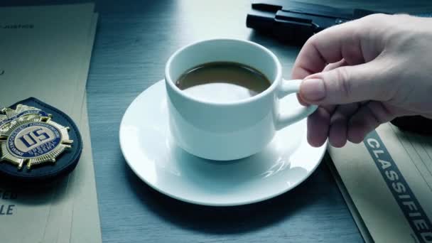 Kávé Akta Pisztoly — Stock videók