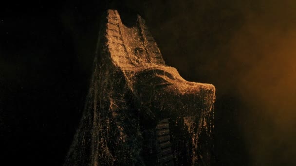 Египетская Статуя Бога Анубиса Шакала Древней Гробнице — стоковое видео
