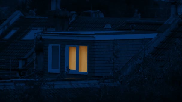 Φως Σβηστό Στο Υπνοδωμάτιο Αργά Βράδυ — Αρχείο Βίντεο
