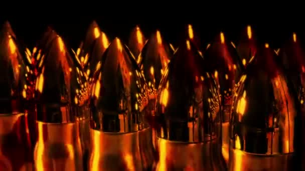 Savaş Konsepti Ateşin Kalibreli Mermileri — Stok video