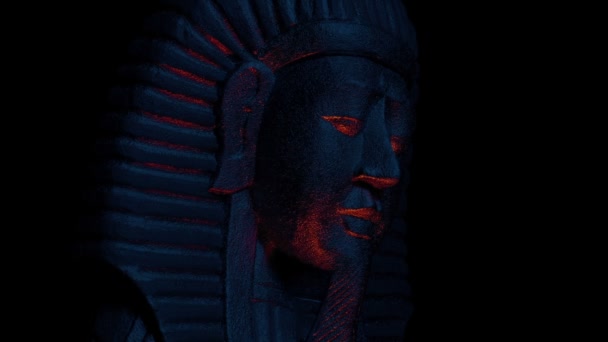Χρυσή Φιγούρα Φαραώ Στο Φως Της Φωτιάς Αρχαία Σκηνή Ιστορία — Αρχείο Βίντεο