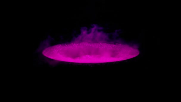 Bubbling Różowy Zbiornik Izolowany Czarno Element Składowy — Wideo stockowe