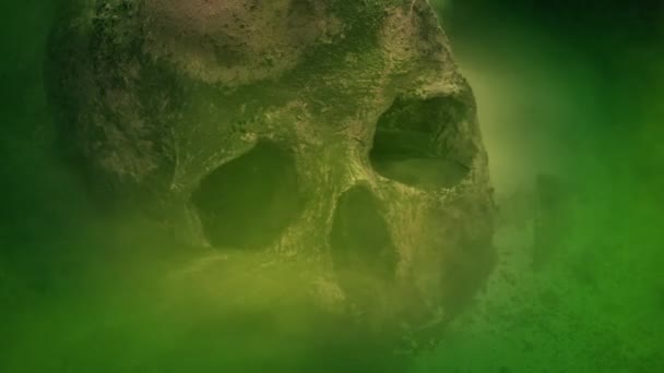 有毒湿地での頭蓋骨上のガスの渦巻き — ストック動画