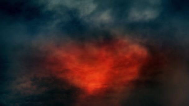 Céu Épico Fiery Com Nuvens Fumaça — Vídeo de Stock
