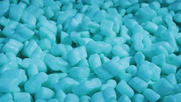 Blue Packing Peanuts Shipping Supplies Moving Shot — Stock Video