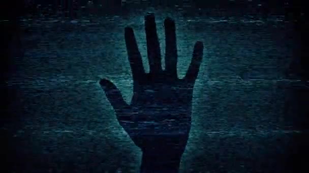 Темна Рука Являється Телеефірі — стокове відео