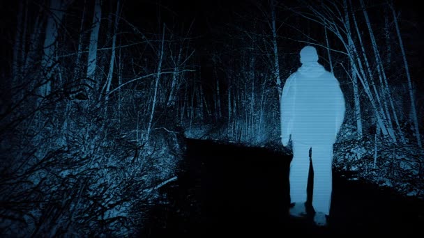 Man Walks Woods Crime Forensics Anonymous Person — Wideo stockowe