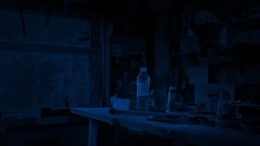 UFO Lights Up Garage At Night In Green Glow