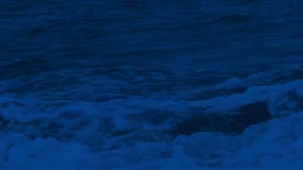 Waves Sea Night — стоковое видео