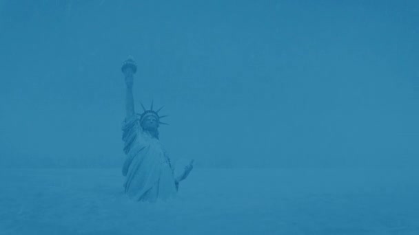 Статуя Свободи Льодовиковий Період Сцена Катастроф — стокове відео