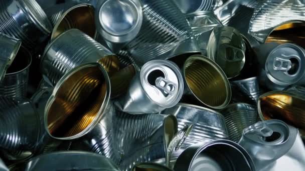 Koncepcja Recyklingu Kadzi Aluminiowych Blaszanych — Wideo stockowe