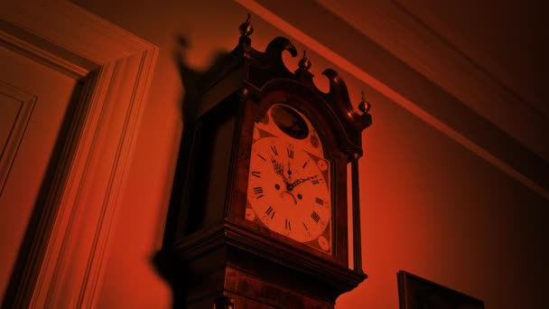 Grandfather Clock Firelight — Stock Video