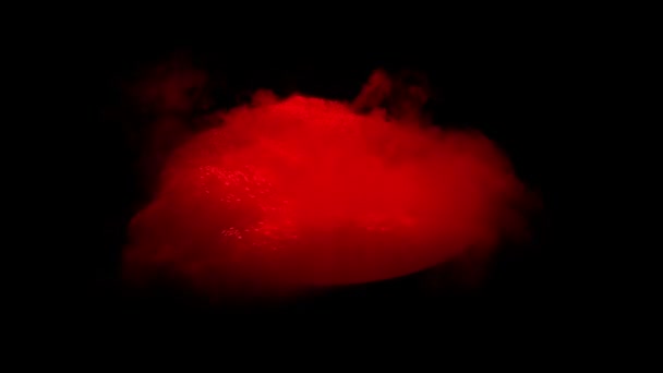 Czerwone Odpady Toksyczne Izolowane Czarno — Wideo stockowe