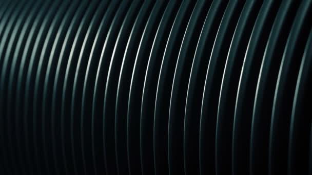 Corrugado Fuerte Negro Tubo Movimiento Shot — Vídeos de Stock