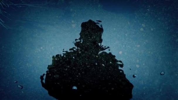 Страшное Отражение Человека Реки — стоковое видео