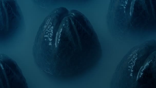 Slimy Alien Egg Pods Scifi Scene — Stockvideo