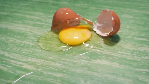 Eggs Break Floor Shots — Stock Video