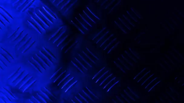 Luz Intermitente Azul Piso Agarre Metal — Vídeos de Stock