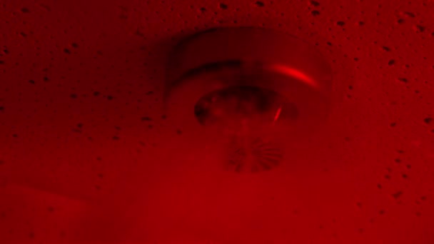 Zraszacz Włącza Się Ochronie Czerwone Światło Splashing Camera — Wideo stockowe