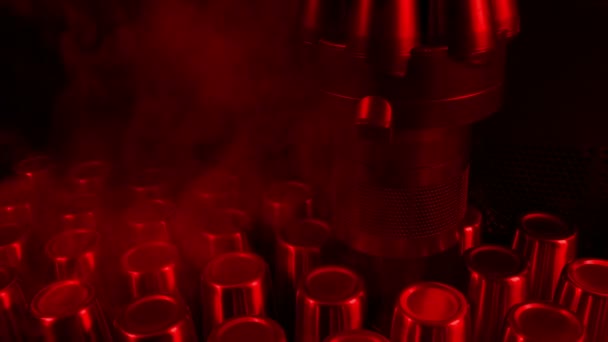 Reaktoranlage Mit Kühlgas Rotlicht — Stockvideo