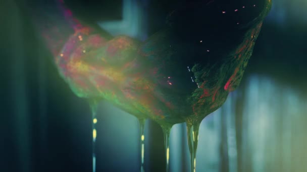 Torch Lights Mutant Organism Dripping Slime — Stock Video