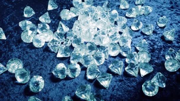 Gyémántok Pile Closeup Körözés Lövés — Stock videók