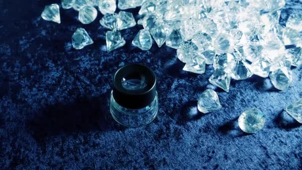 Diamanty Lupa Pohybující Výstřel — Stock video