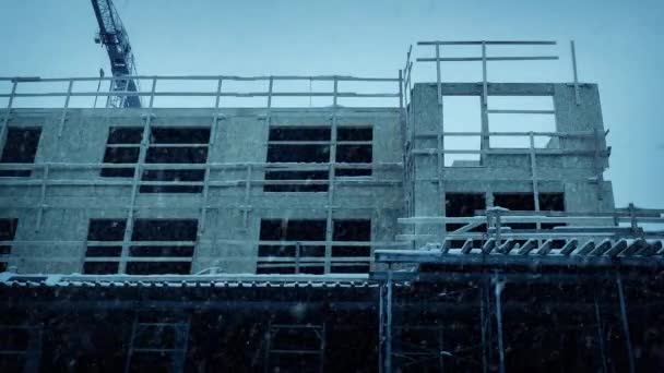 Cascada Zăpadă Construcție — Videoclip de stoc