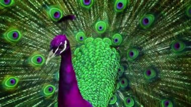 Canlı Renk Değiştiren Eklentiye sahip Tavuskuşu