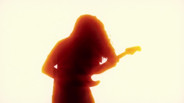 Guitariste Heavy Metal Rétroéclairé Sur Scène — Video