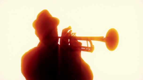 Jazz Party Trompettist Het Podium Licht — Stockvideo