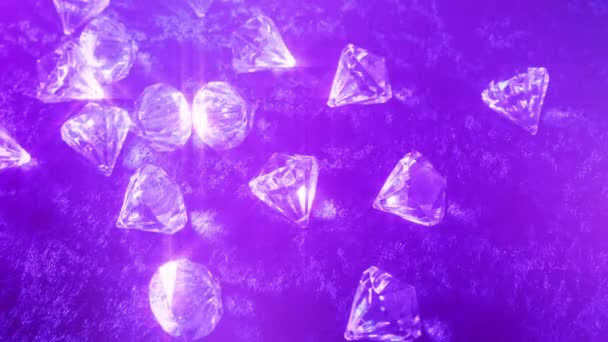 Diamant Wird Bunten Lichtern Abgeholt — Stockvideo