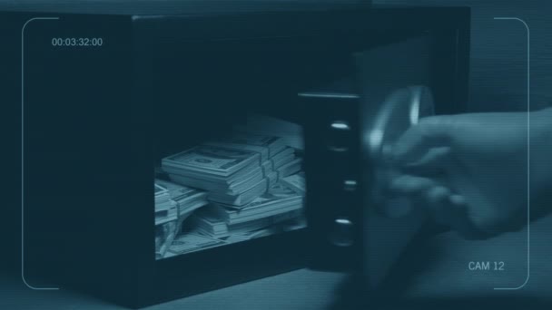 闭路电视罪案纪录 窃贼从安全地方取钱 — 图库视频影像