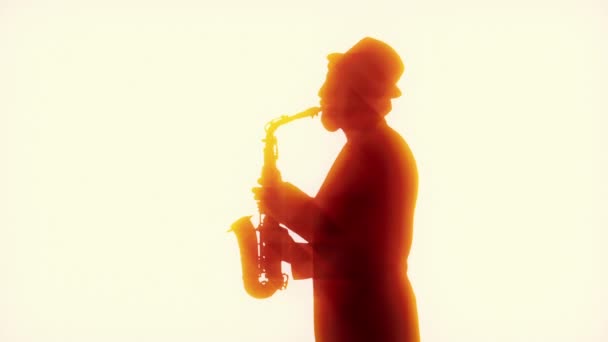 Musicien Joue Énergiquement Saxophone Sur Scène — Video