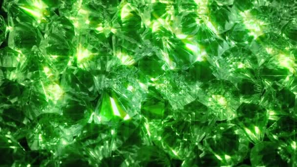 Hermosos Diamantes Verdes Movimiento Shot — Vídeo de stock