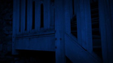Stairs Of Old Building At Night