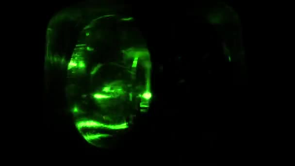 Green Beacon Flashing Black Loop — Stock Video