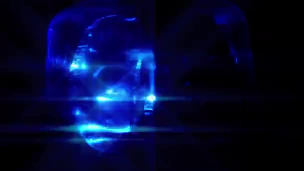 Luz Azul Piscando Laço Preto — Vídeo de Stock