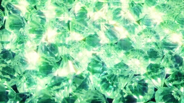 Smaragdově Zelené Diamanty Pohybující Výstřel — Stock video